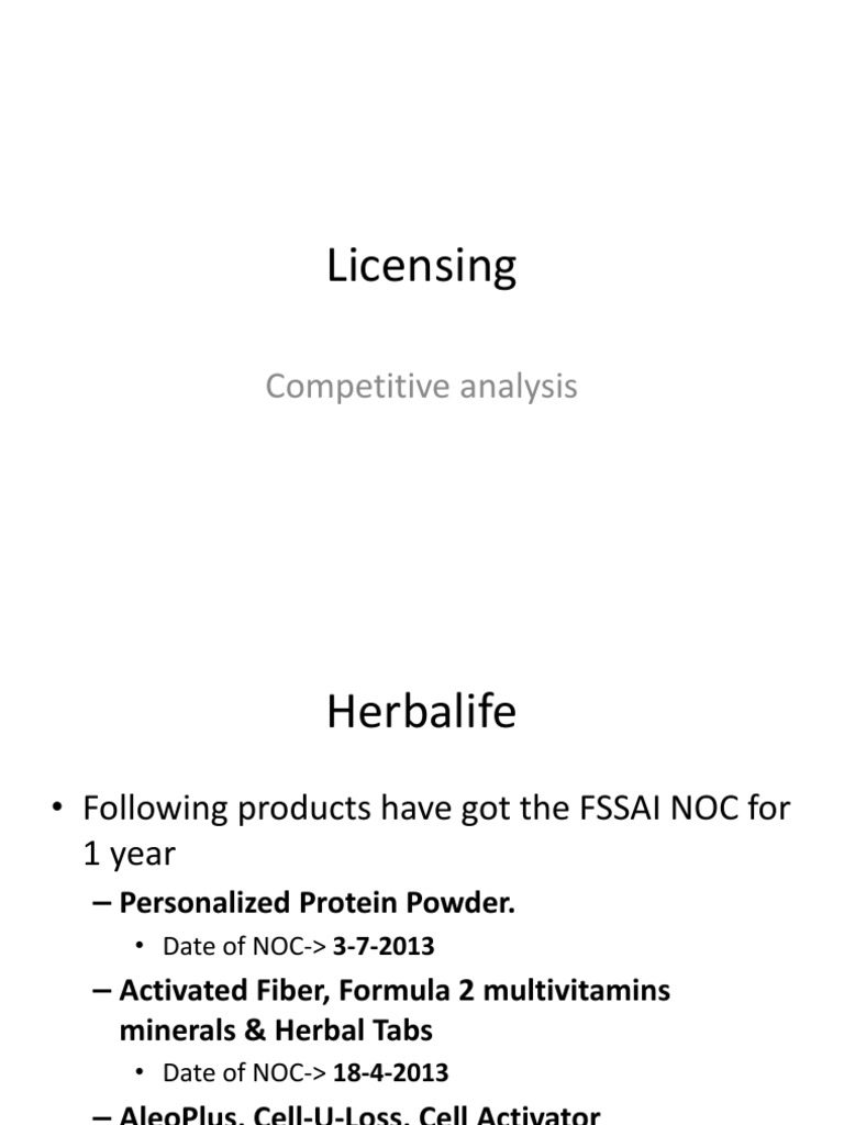 Competitive Analysis of Herbalife, Amway, Modicare, and Samidirect A