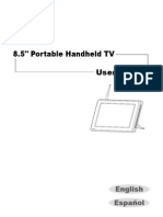 8.5" Portable Handheld TV User Manual: Español English