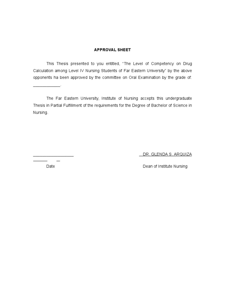Approval Sheet | Thesis | Undergraduate Education