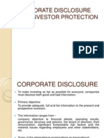 Corporate Disclosure and Investor Protection