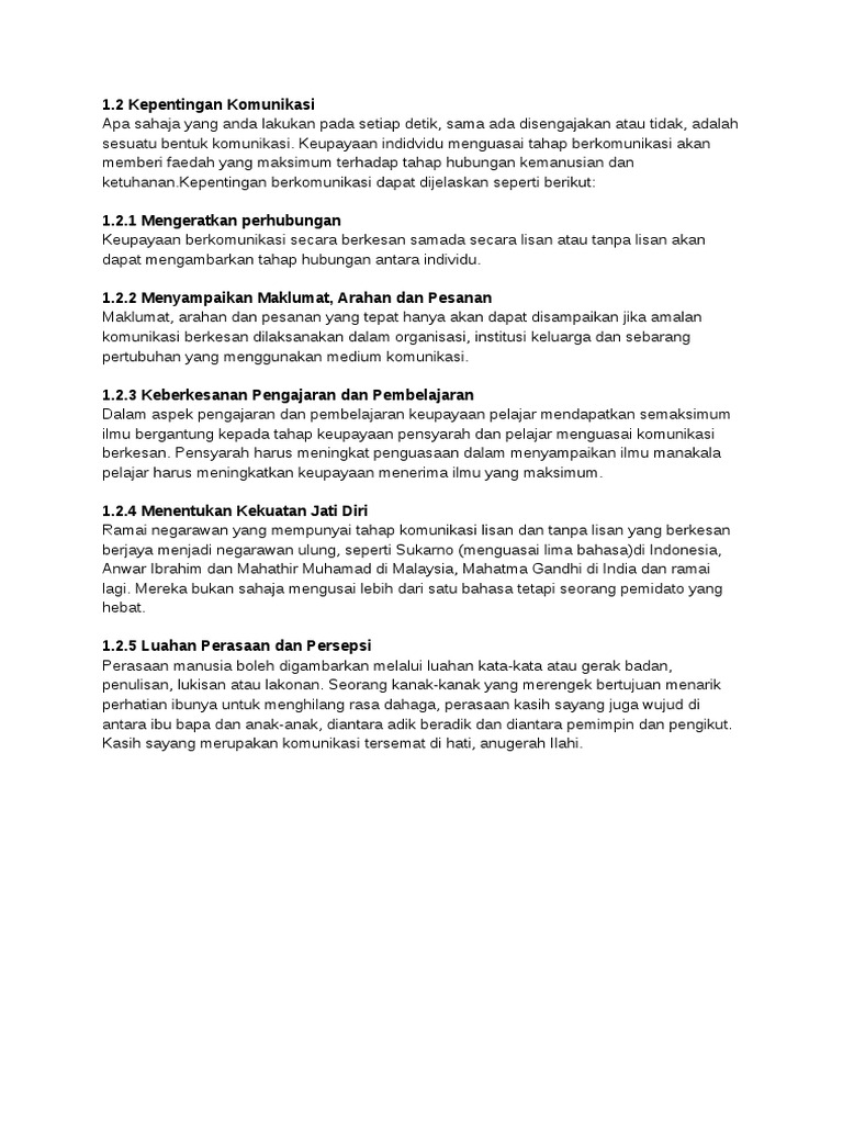 Kepentingan Komunikasi Pdf