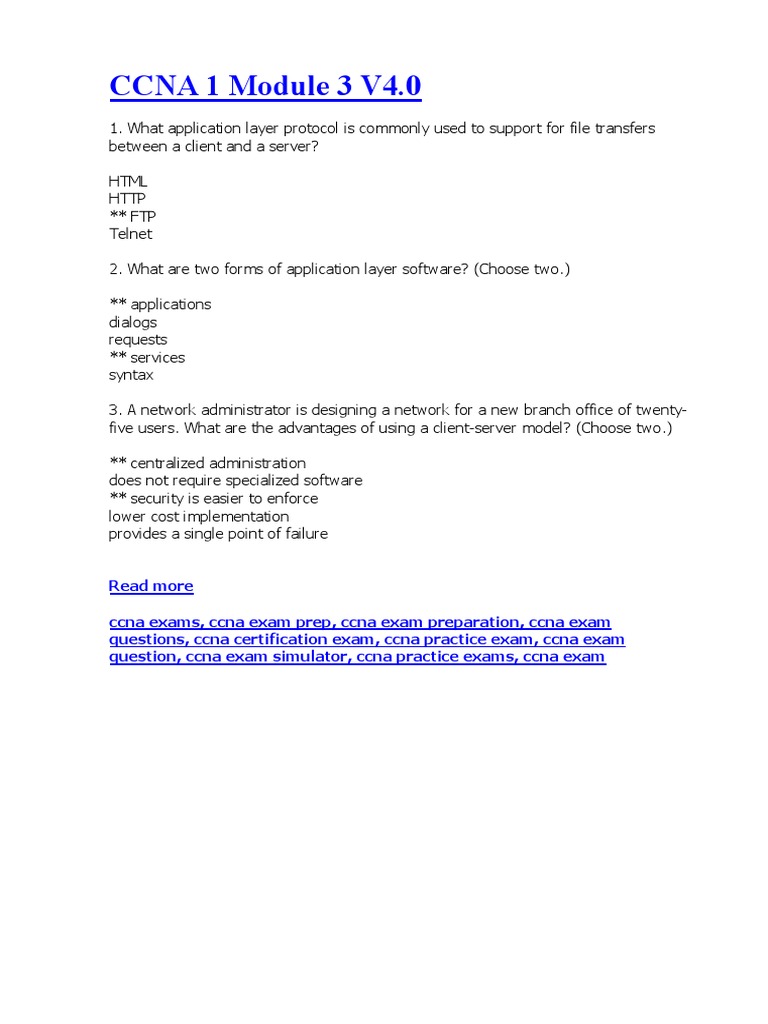 Ccnaexampreparation 100203084231 Phpapp01 | PDF