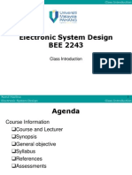 Electronic System Design BEE 2243: Class Introduction