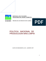 Politica Nacional de Produccion Mas Limpia