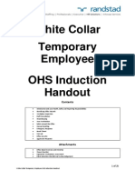 White Collar Temporary Employee OHS Induction Handout