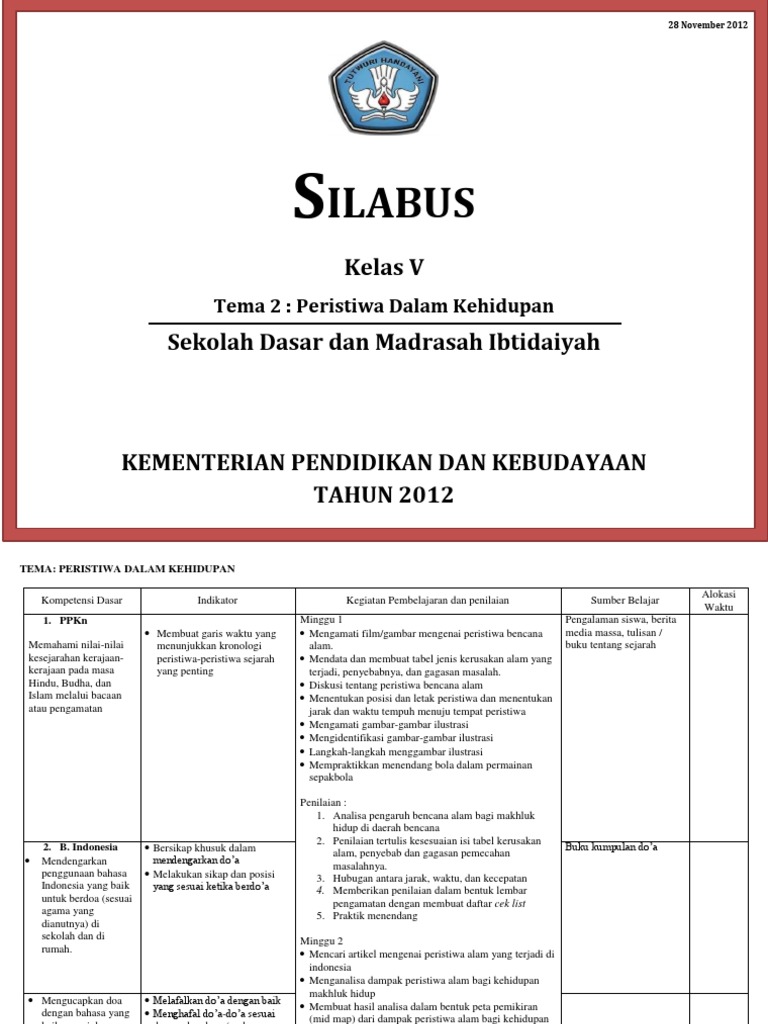 2 Silabus Peristiwa Dalam Kehidupan Kls V Ok