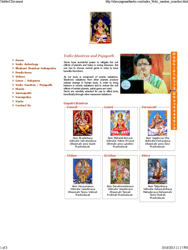 Mantra | PDF | Hindu Literature | Hindu Mythology