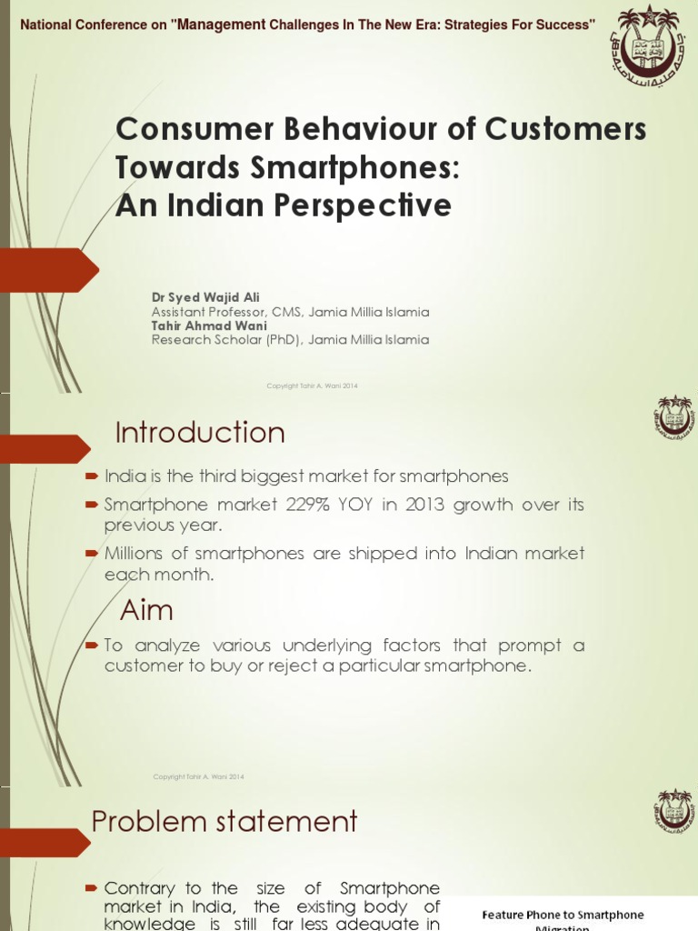 Consumer Behaviour of Customers Towards Smart Phones | PDF | Smartphone ...