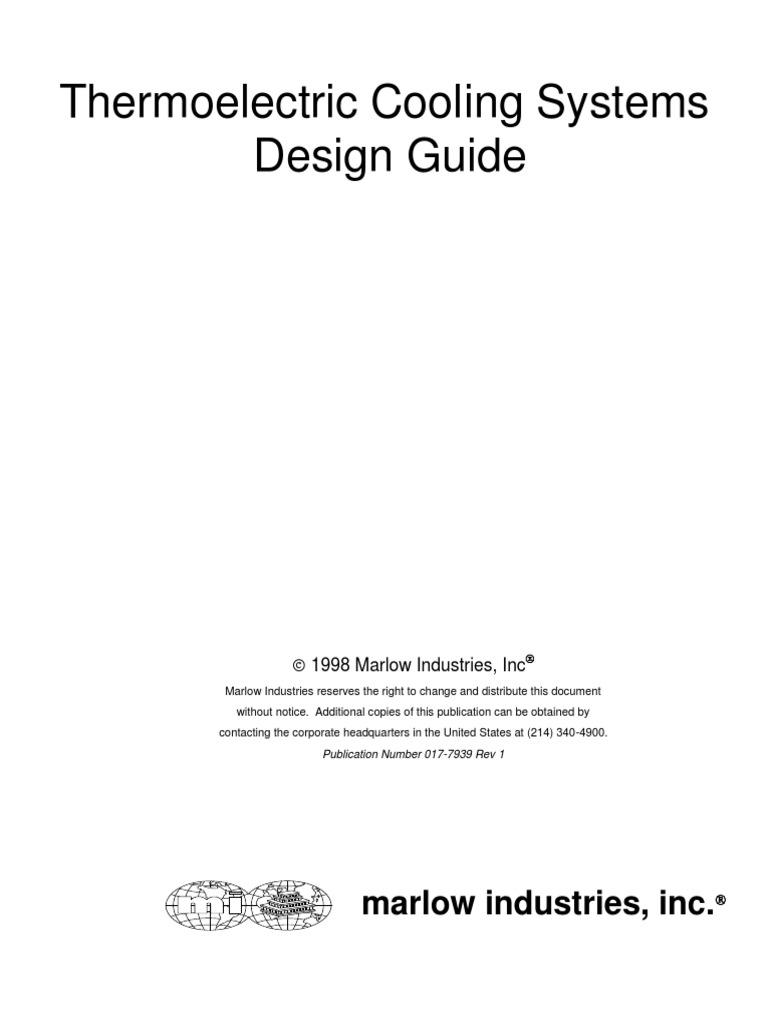 Thermoelectric Cooler Design Guide | PDF | Power Supply | Heat Transfer