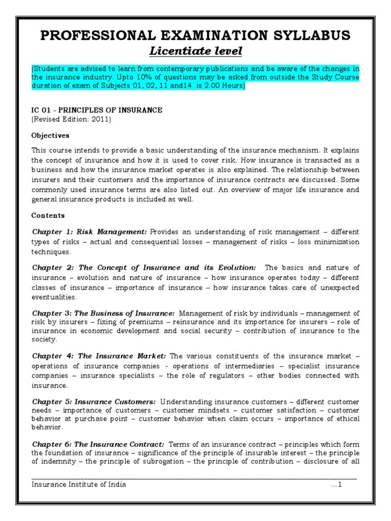 Syllabus | PDF | Life Insurance | Insurance