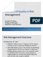 The Role of Quality in Risk Management V4a