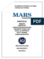 A Report On Market Potential of Mars Chocolate in India