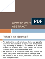 How to Write an Abstract