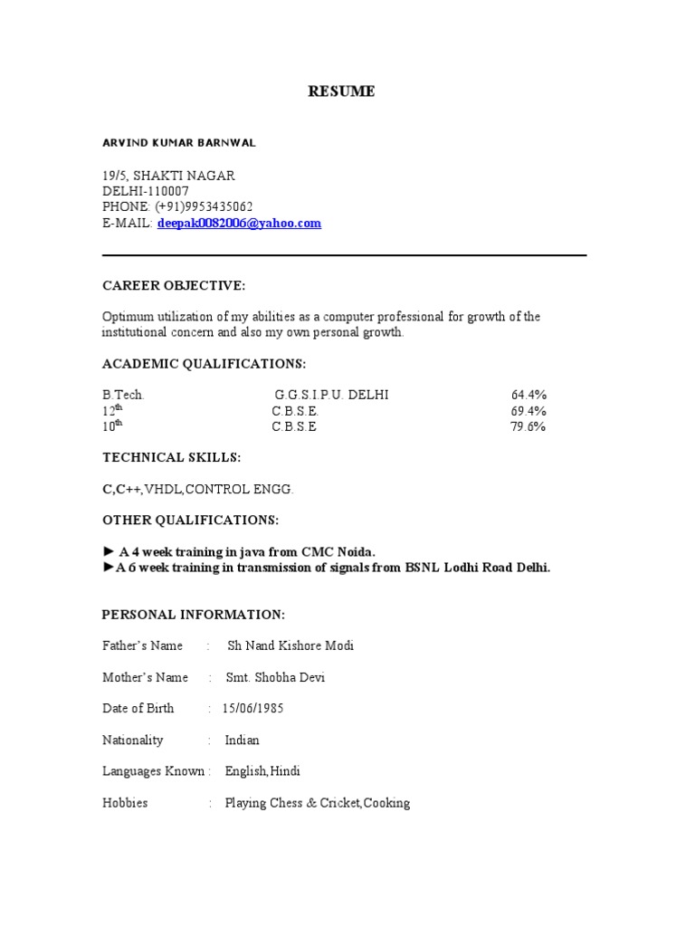 Arvind Resume | PDF
