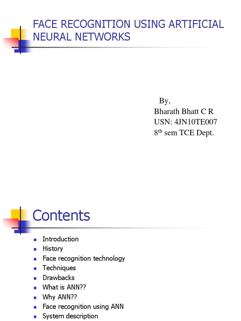 Face Recognition with Neural Networks | PDF