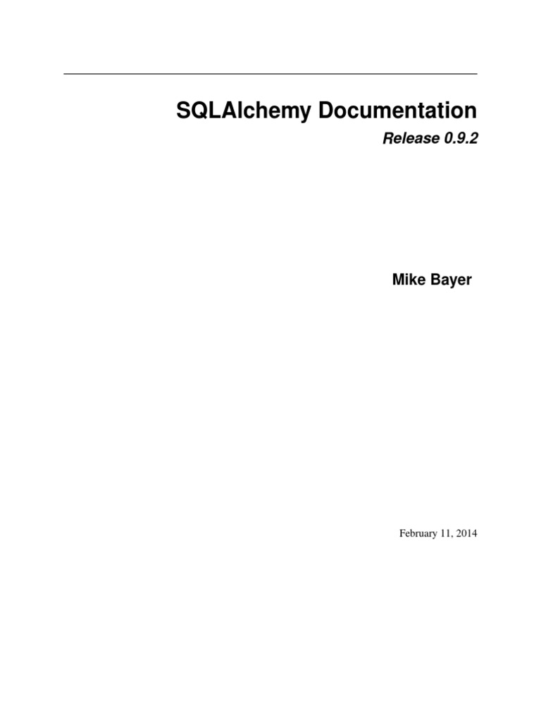 SQL Alchemy | PDF | Object Relational Mapping | Relational Database