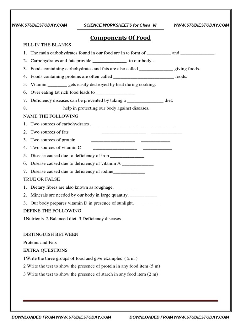 Cbse Worksheets For Class 6 English