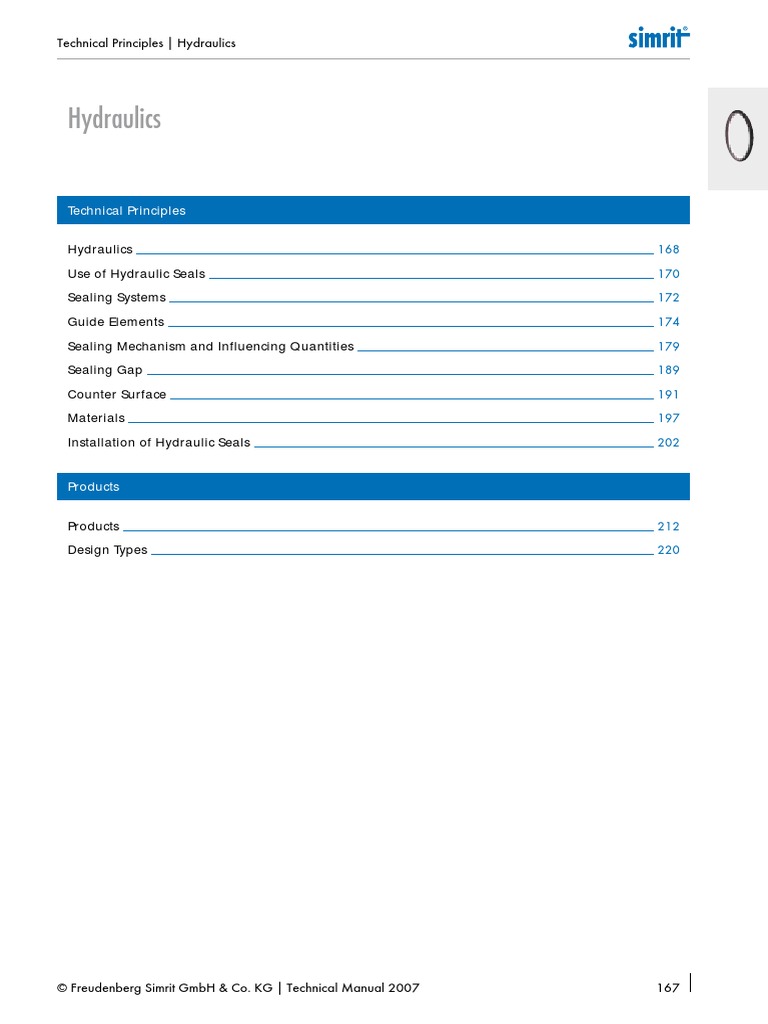 Simrit 03 - Hydraulics (Technical Manual 2007) | PDF | Friction | Wear