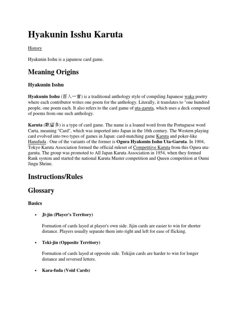 Hyakunin Isshu Karuta , How To Recite the Hyakunin Isshu Like a Pro ...