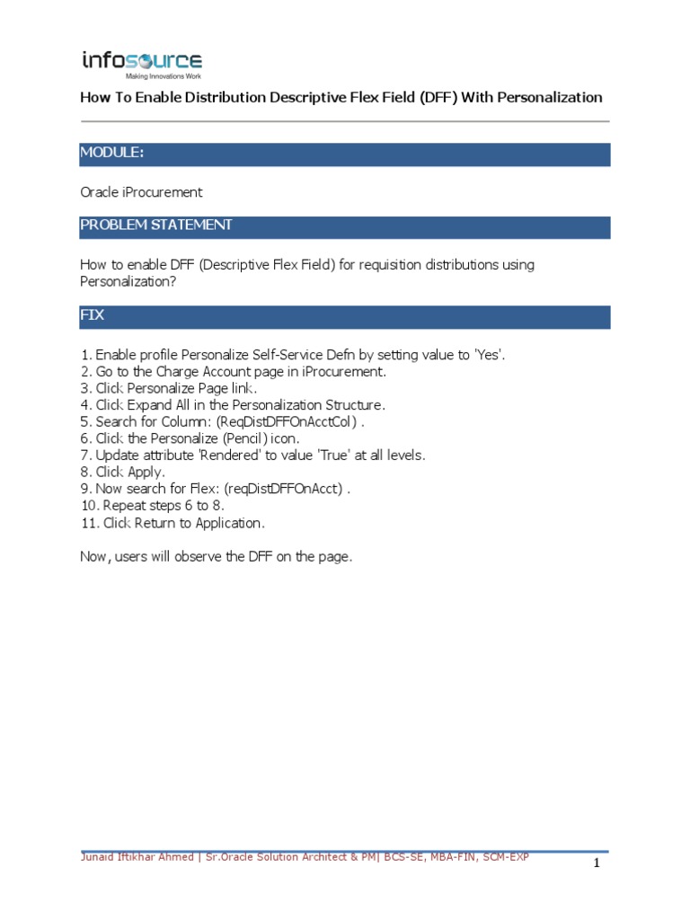 Enable DFF in Oracle iProcurement | PDF