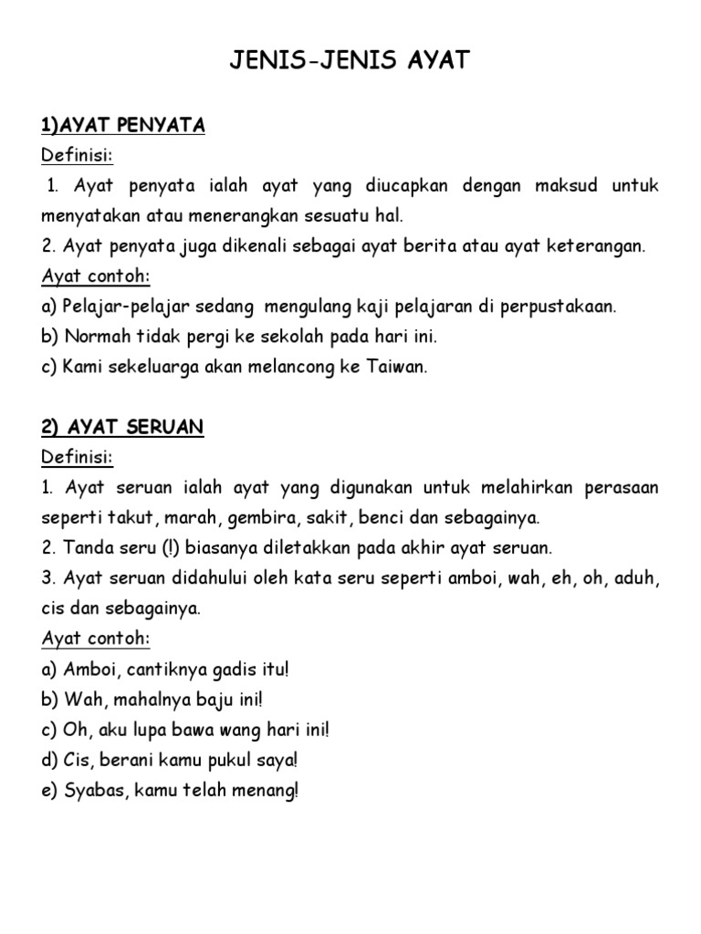 Jenis Jenis Ayat