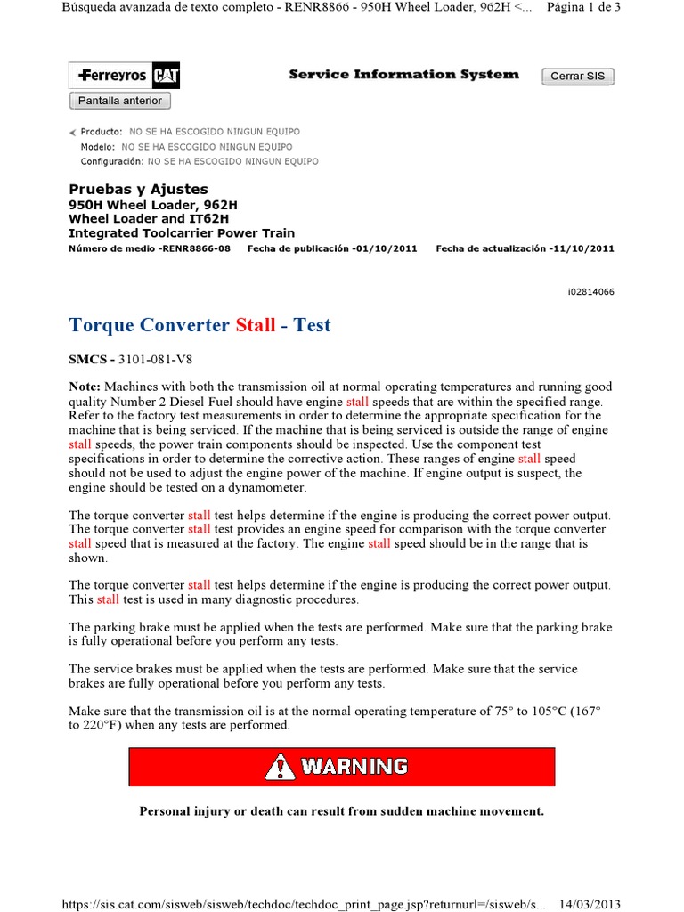 Torque Converter Stalltest Transmission (Mechanics) Manual
