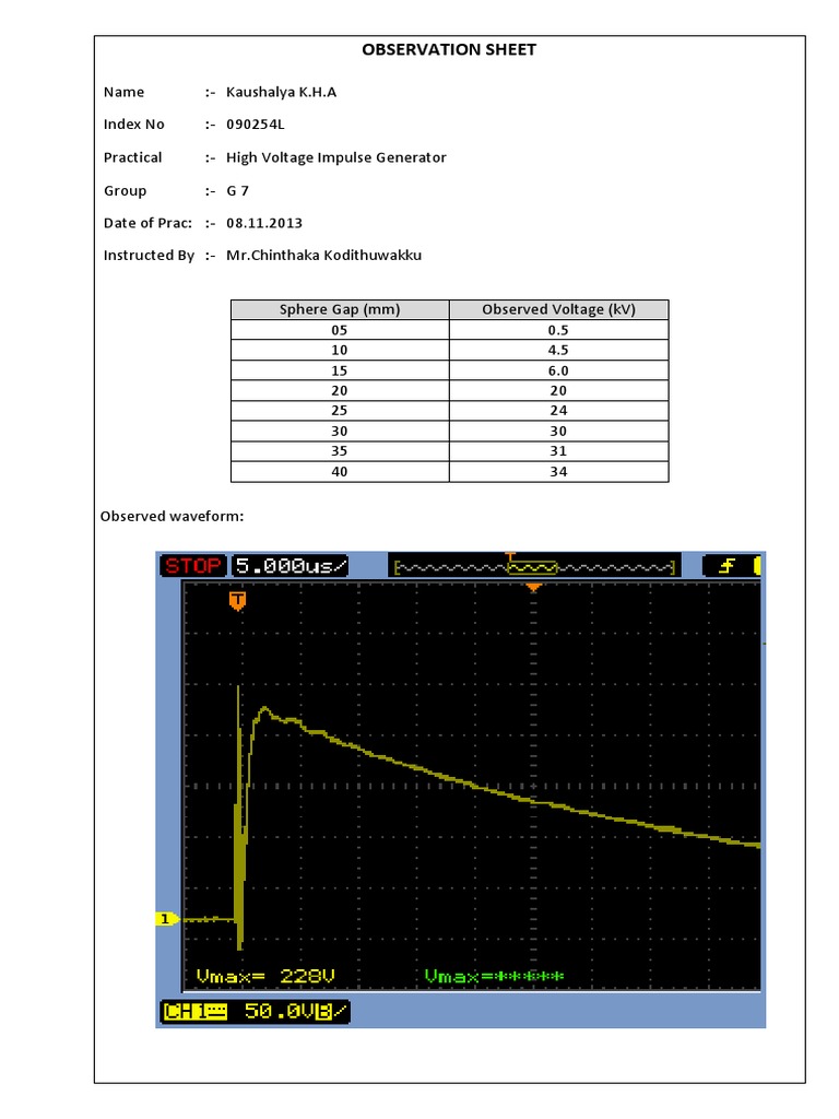 High Voltage Impulse Generator Analysis | PDF | Capacitor | Rectifier