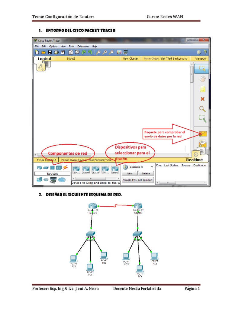 Configuración de Red WAN en Packet Tracer | PDF | Enrutador ...