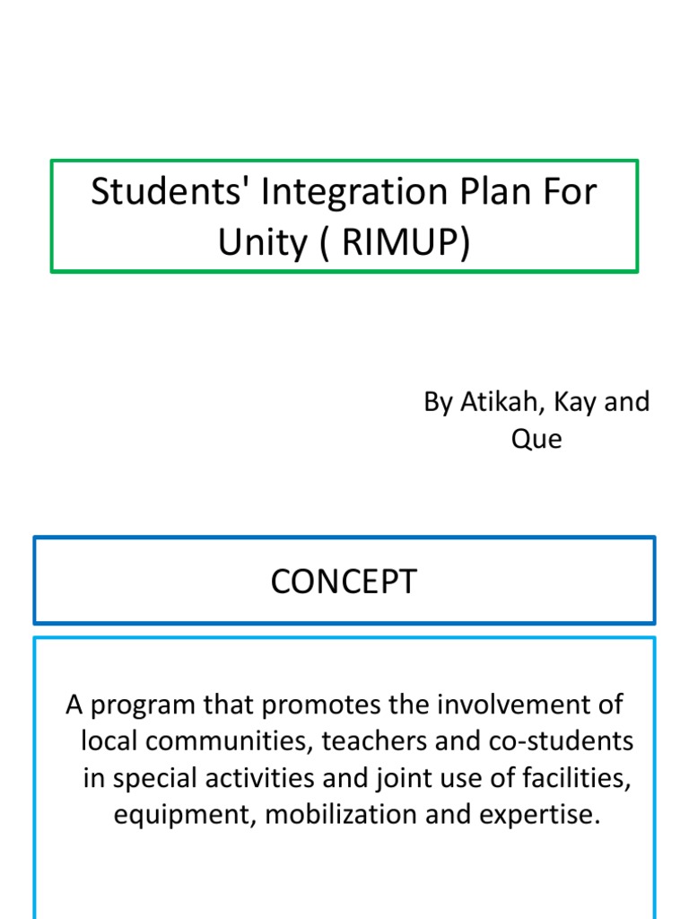 Students' Integration Plan for Unity | PDF | Career & Growth