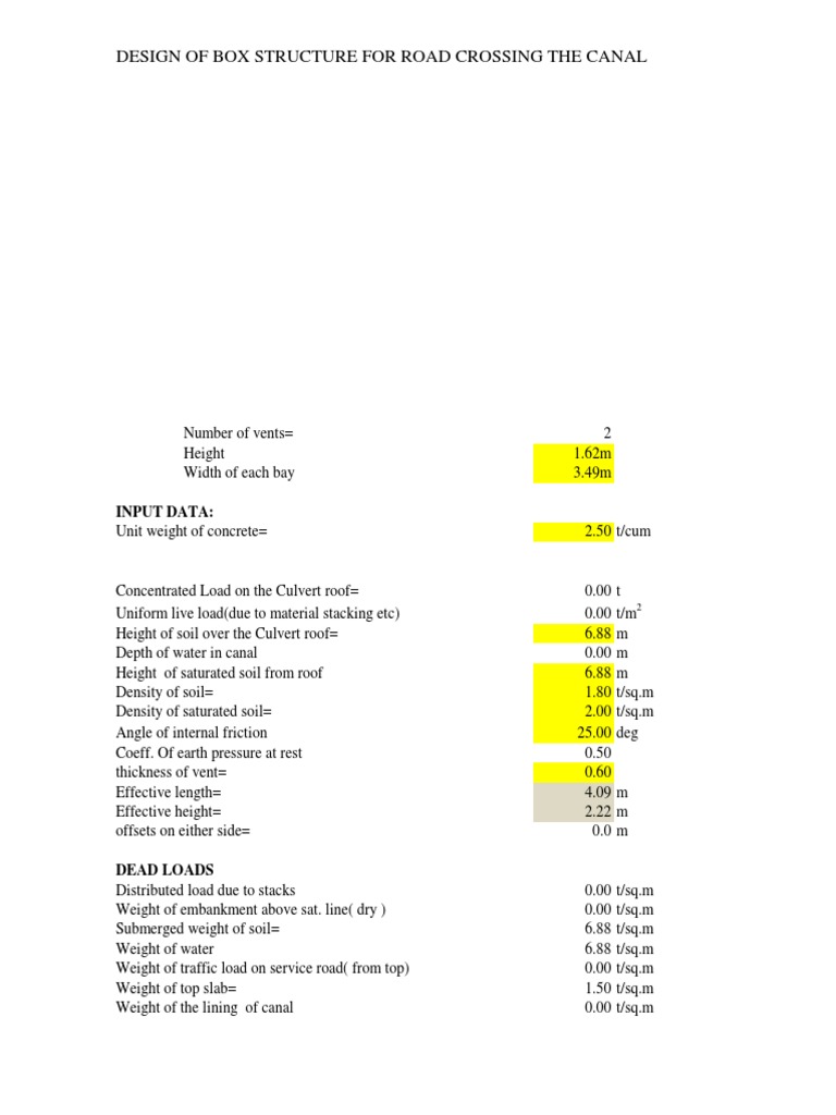 Box Culvert Two Barrel | PDF | Structural Load | Soil