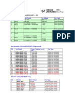 Schedule of MOCK Tests - 2009