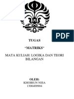 Download LOGIKA DAN TEORI BILANGAN MATRIKS by Khoirun Nisa SN209596439 doc pdf