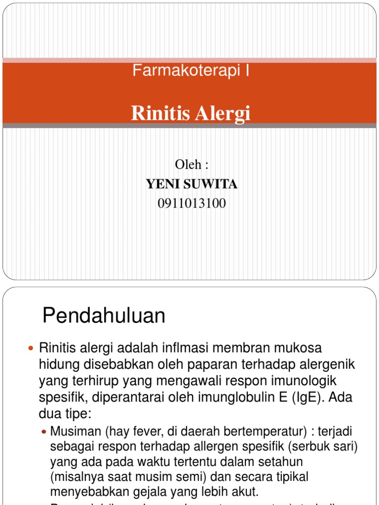 Terapi Rinitis Alergi dan Pengobatannya | PDF