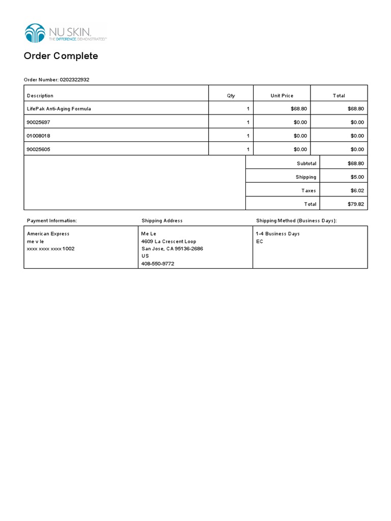 Order Summary for LifePak Purchase | PDF | Business | Technology ...