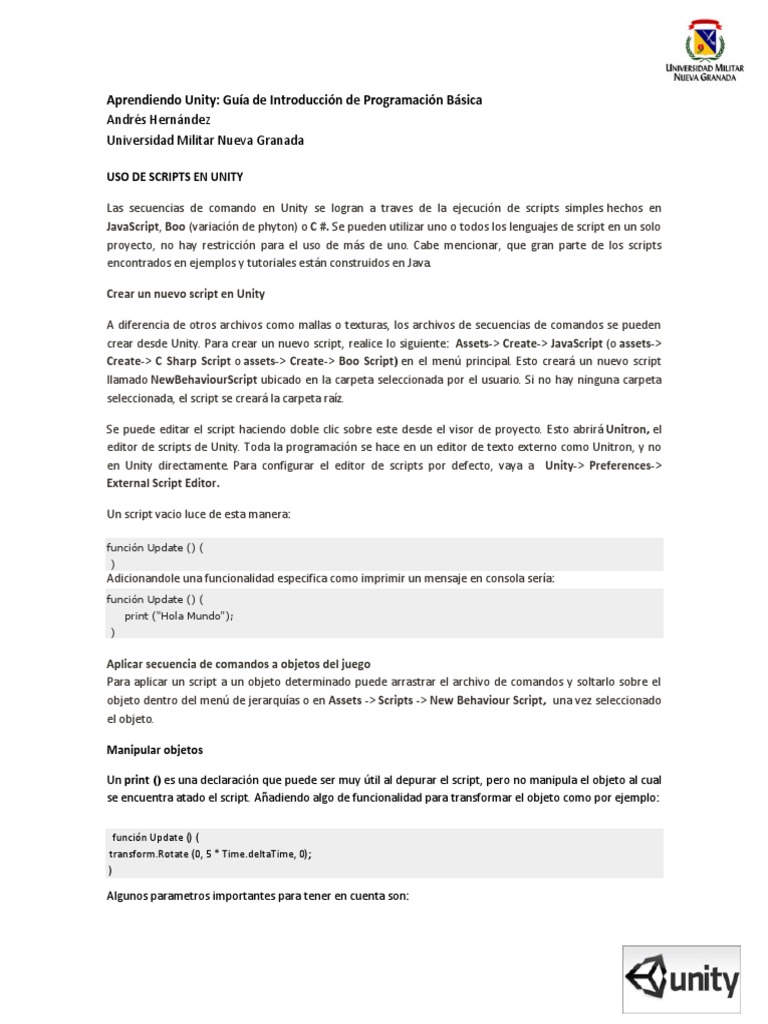 Aprendiendo Unity Guía de Programación Unicode Encoding Conflict | PDF