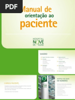 Manual de orientação ao paciente Hospital Nove de Julho