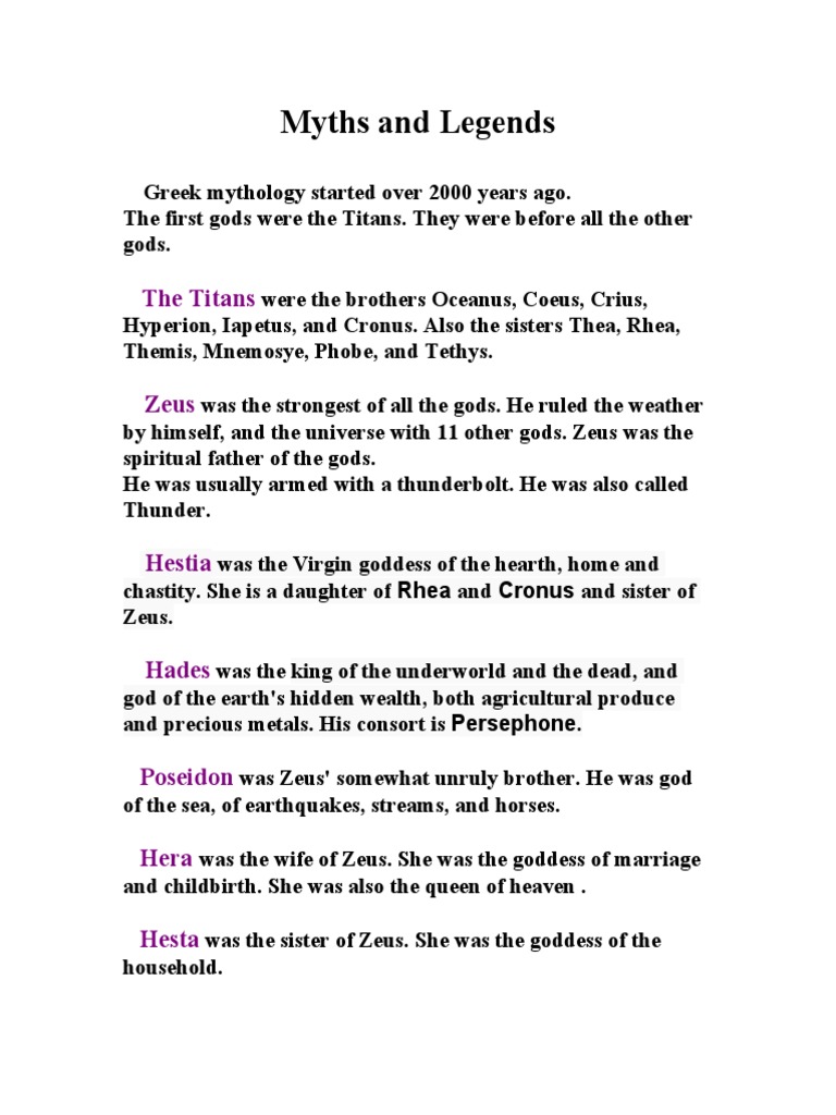 Overview of Greek Mythology Gods | PDF