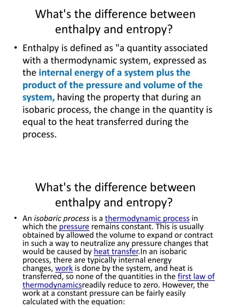 Enthalpy vs. Entropy Explained | PDF | Entropy | Humidity