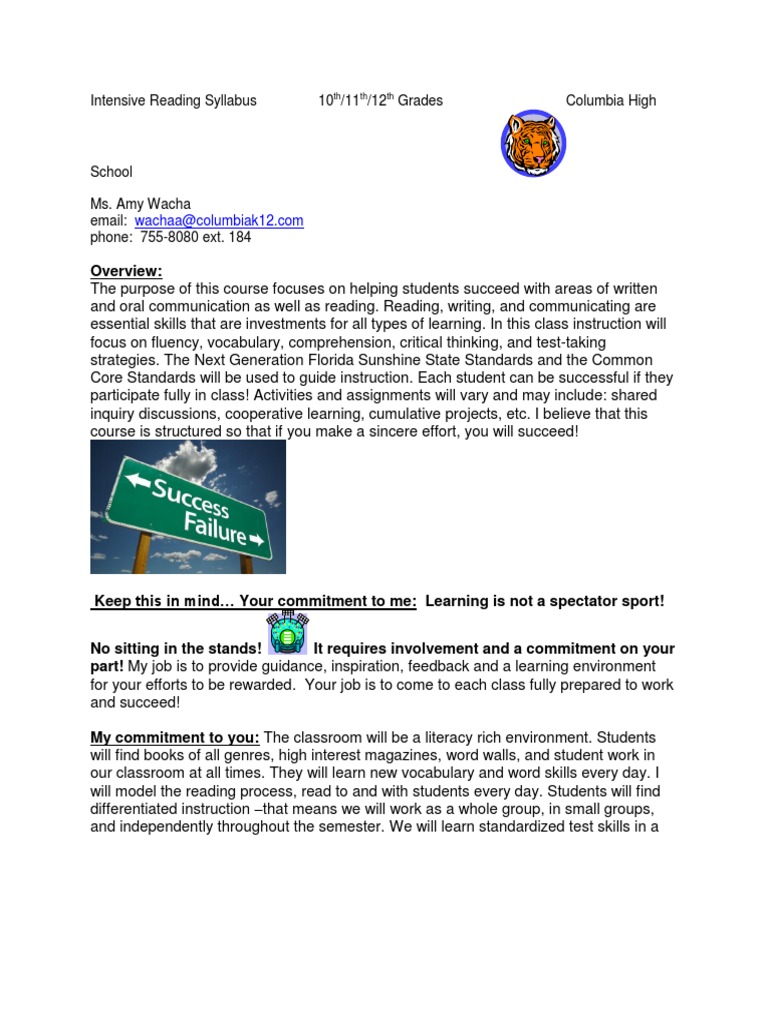 Intensive Reading Course Syllabus | PDF | Reading (Process) | Reading ...
