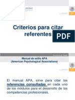 D) Criterios para Citar Referentes APA