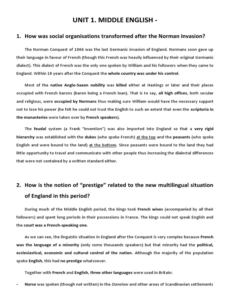 Unit 1. Middle English | PDF | Geoffrey Chaucer | The Canterbury Tales