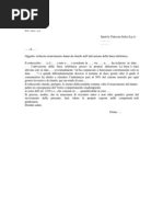 Lettera Risarcimento Danni Telecom Attivazione