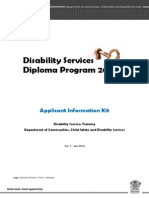 Diploma of Disabilty Services Application Information Kit