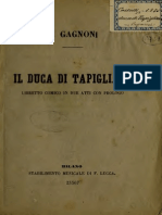 Il Duca Di Tapiglione Libretto Comico in Due Atti Con Prologo (1875)