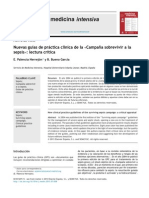 Nuevas guías de práctica clínica de la «Campana˜ sobrevivir a la sepsis - Diciembre 2013 MED INTENSIVA