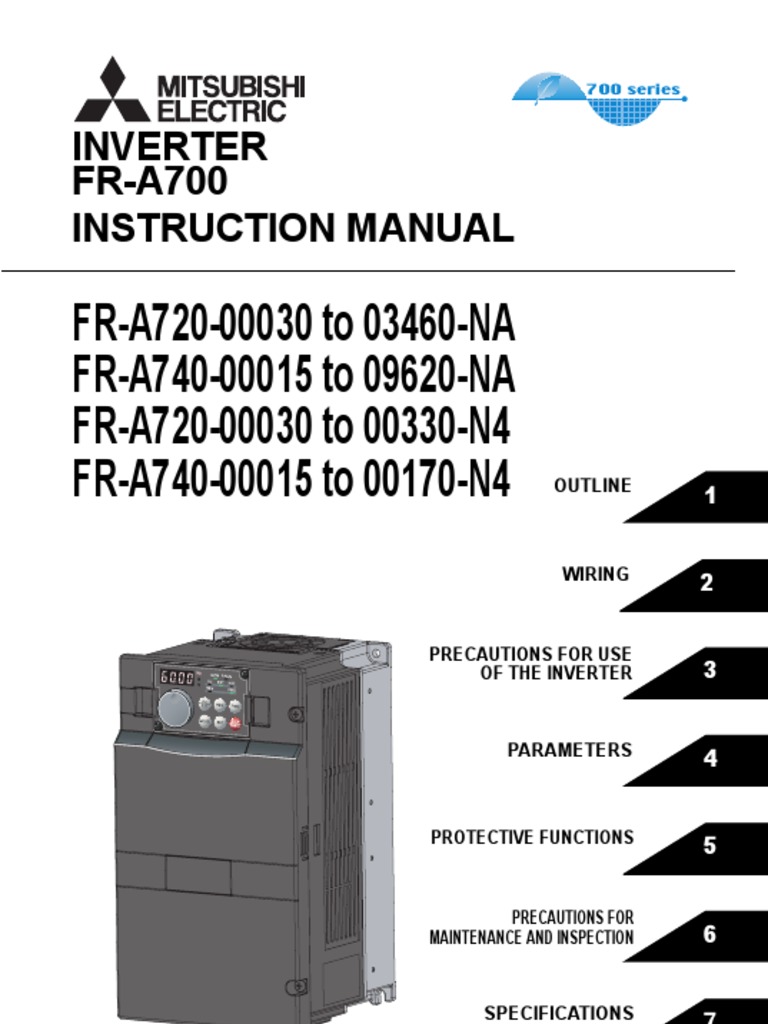 Mitsubishi a700 Manual | Power Inverter | Power Supply