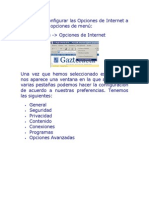 Se Pueden Configurar Las Opciones de Internet A Través de Las Opciones de Menú