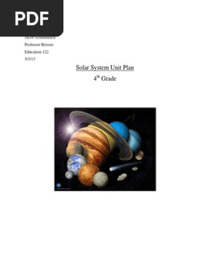Solar System Unit Plan Final Lesson Plan Solar System