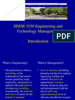 SEEM 3530 Engineering and Technology Management