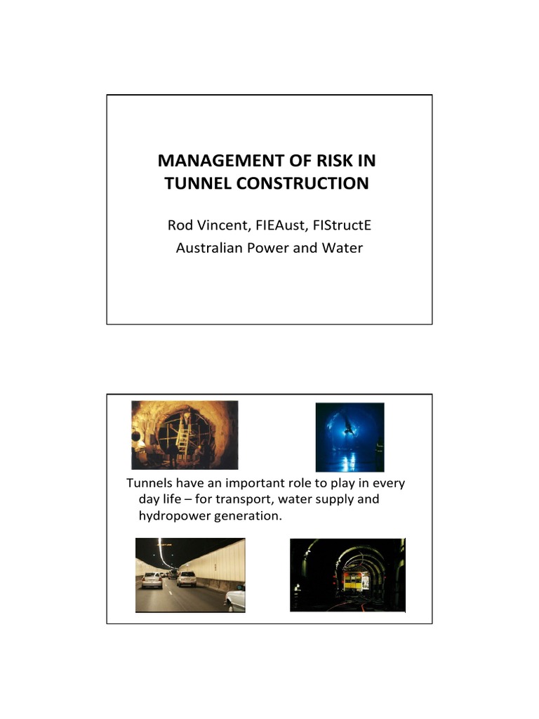 Risk Evaluation Of Tunneling Projects – ERWIML